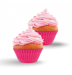 Pink buttercream cup cake each
